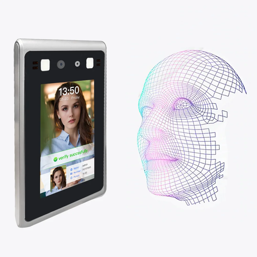 Metal face recognition lock Attendance Entry Systems Standalone 4.3 inch touch screen Door Access Control System