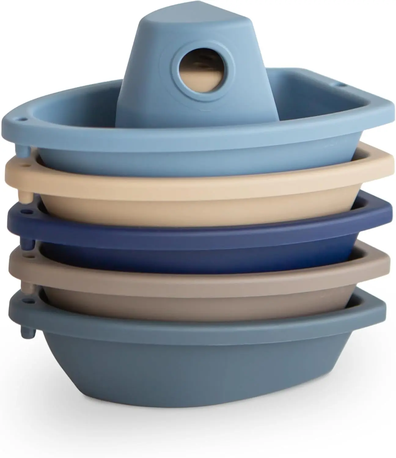 Toddler and Baby Stacking Bathtub Toys With Drain Holes, Stacking Boat Toy Set for Bath Time Fun