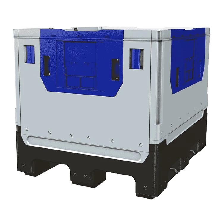 Midwell Stackable Plastic Liquid Pallet Box Collapsible Solid Pallet Container Bin with truck forklift