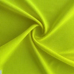 Good Quality 100% Polyester Walf Checks Yellow Neon Fabric Fluorescent Safety Vest Breathable Fabric