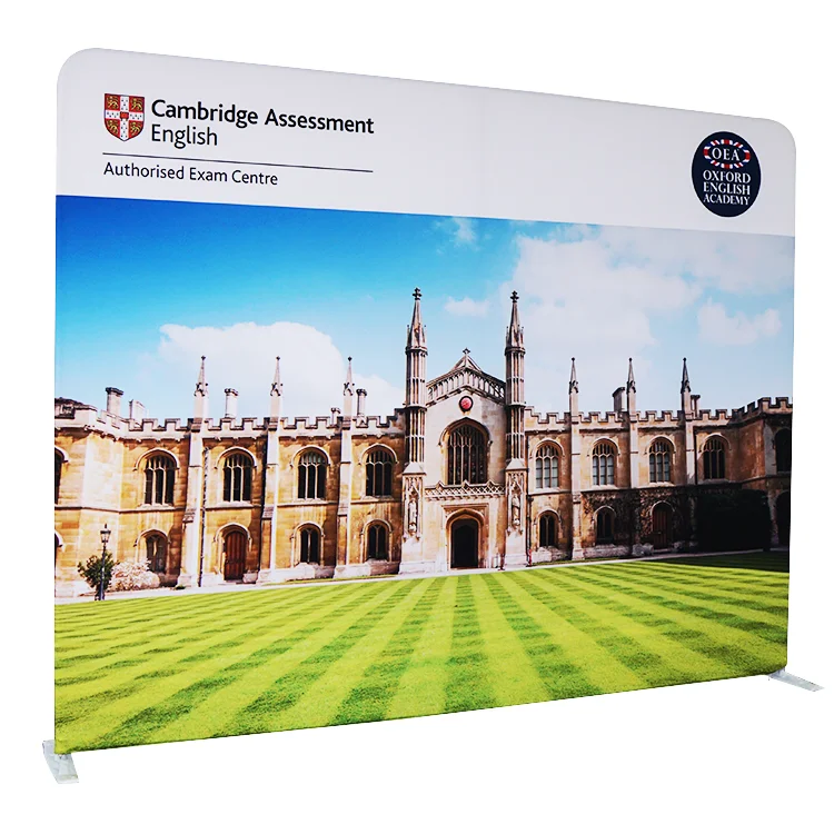 Tradeshow expo 10ft 8ft aluminum tube stretch fabric step and repeat banner display custom backdrop with logo