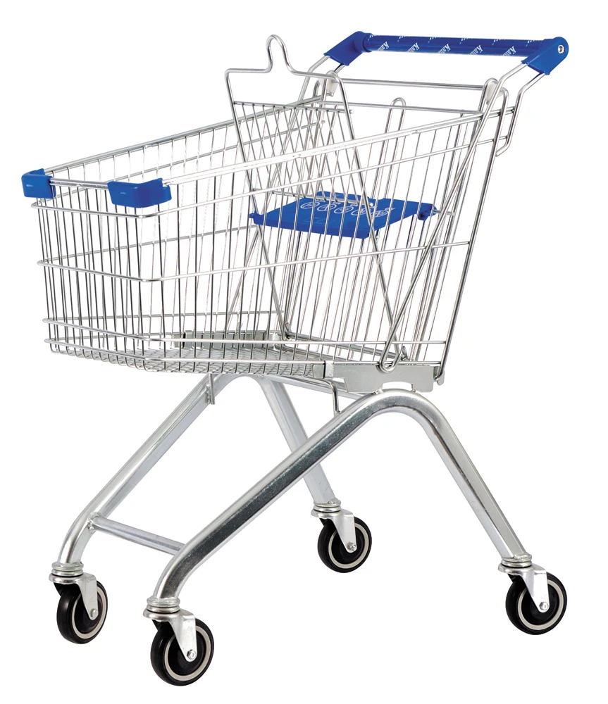 Custom Volume Metal Mesh Supermarket Shopping Trolley Carts