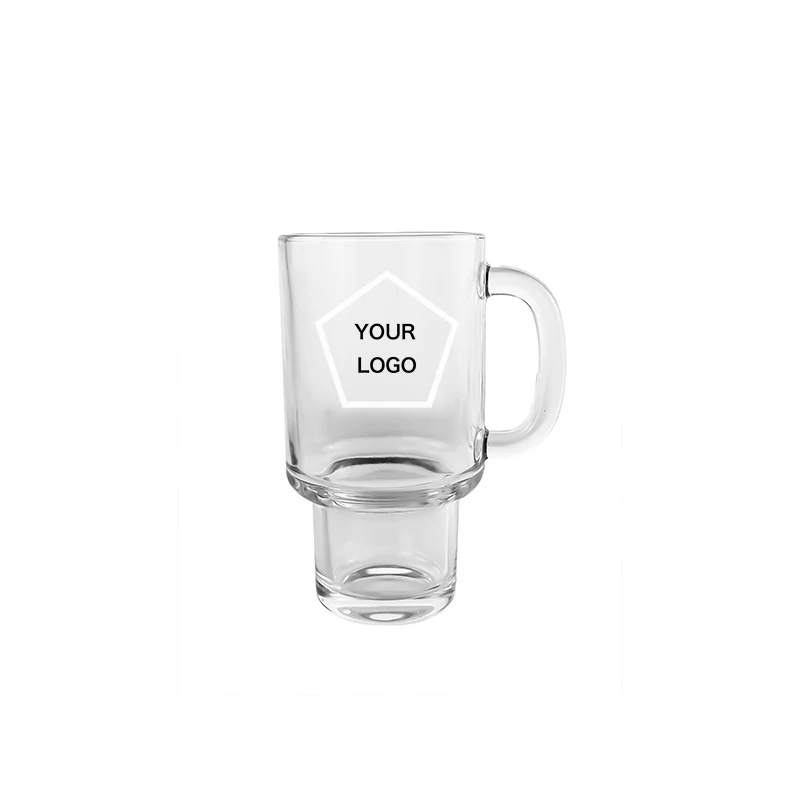 Factory  Wholesale Bulk Best Selling Clear Large Beer Glass Cup Sublimation Beer Mug Glass with Handle For Bar