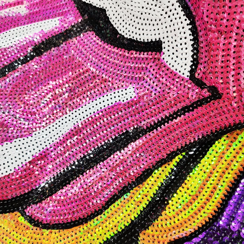 Fashion Cartoon Sequin Patches Big Patches For Clothing T-shirt  Applique Patch Clothe Decoration DIY Sewing Accessories