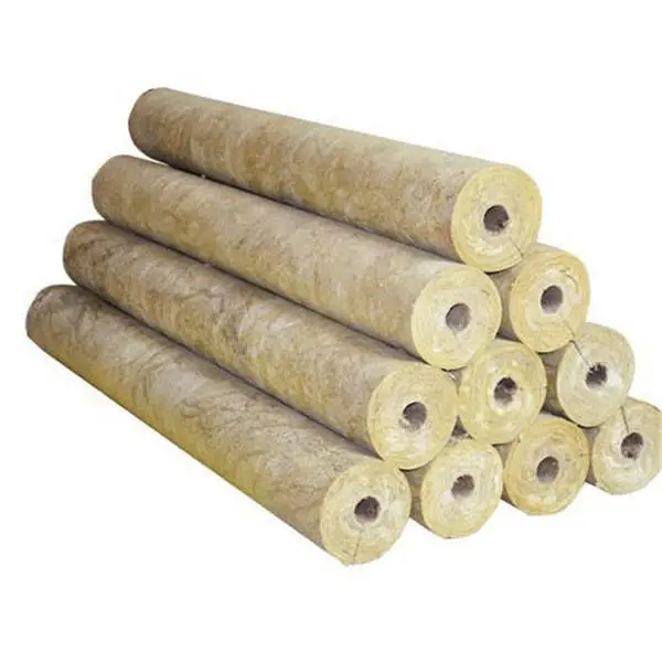 Heat resistant thermal insulation foil mineral rock wool pipe fireproof high density rock wool tube for insulation