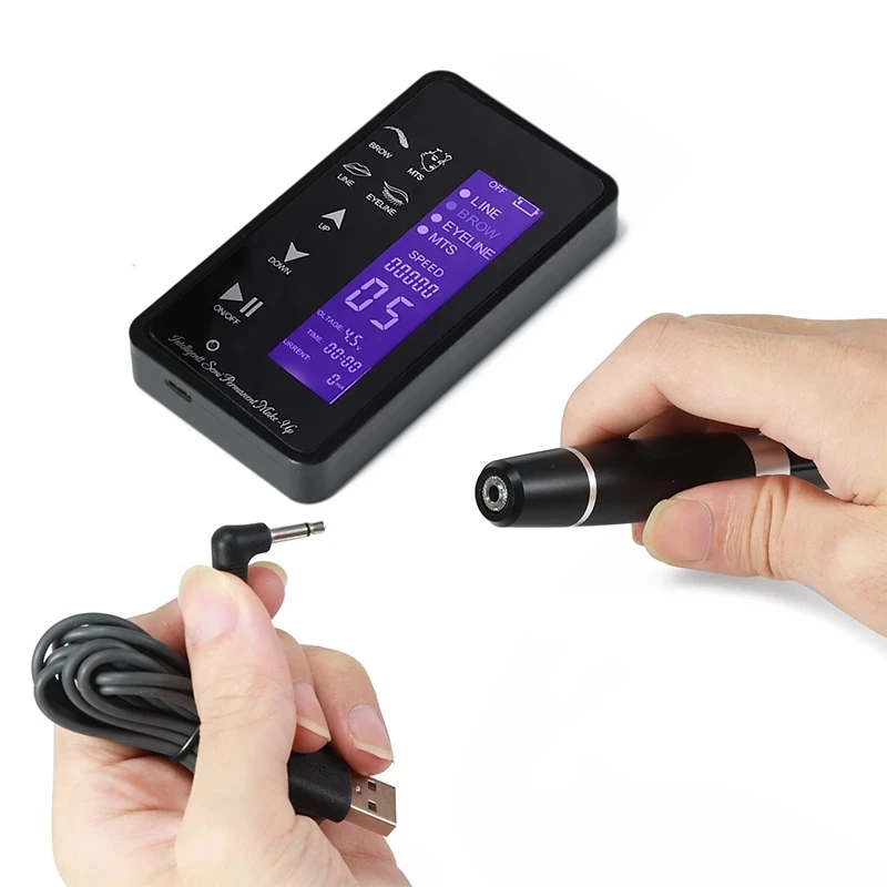 Factory Wholesale Aluminum Alloy Digital Permanent Makeup Tattoo Permanent Makeup Machine Tattoo Power Supply for sale