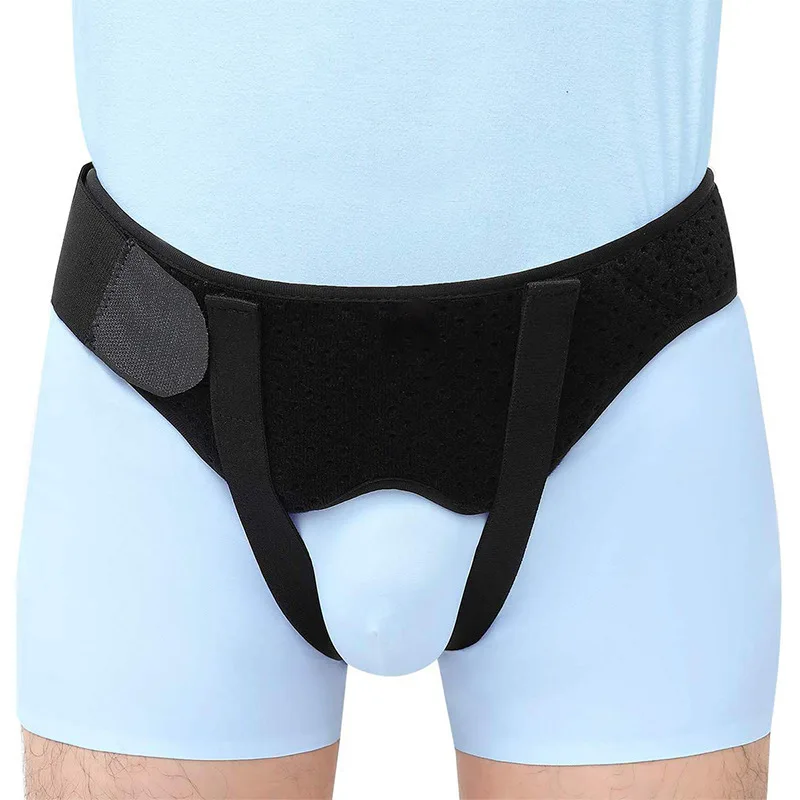 Men medical ostomy groin support truss bi-lateral compression pads inguinal hernia belt