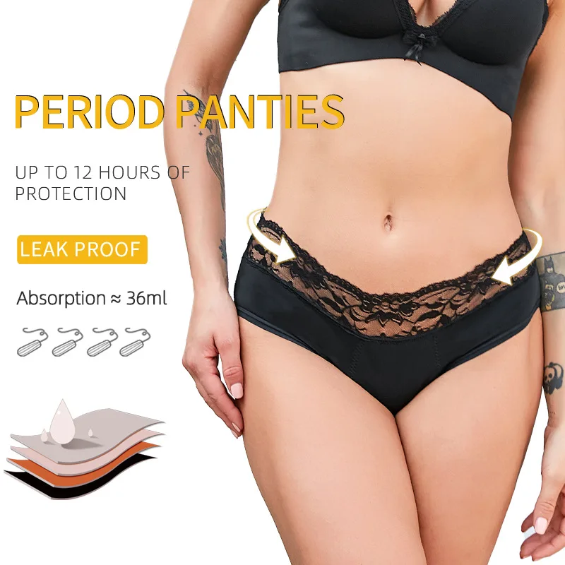 Кружевные трусики, женские трусики для месячных, менструальные трусики, моющееся нижнее белье для недержания моющиеся, функциональное нижнее белье