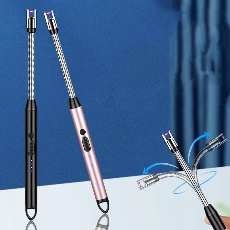 manufacturer directly Power Display Promotional Windproof Dual Switch Anti False Touch usb arc bbq Lighters