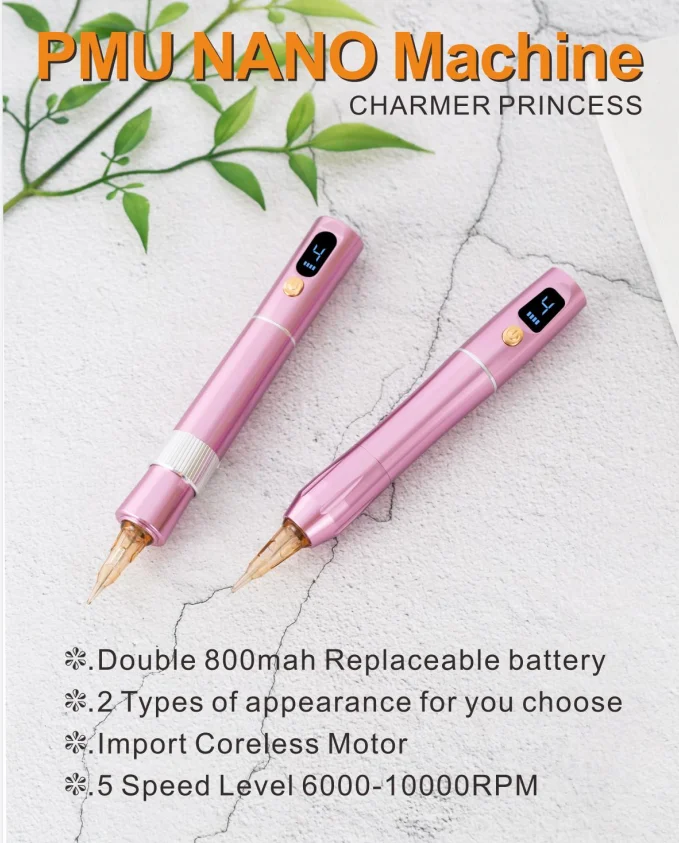 Brow Rotary Cosmetic Tattoo Machine Wholesale Semi Digital Permanent Makeup Eyebrow Microblading Wireless Pmu Tattoo Machine Pen