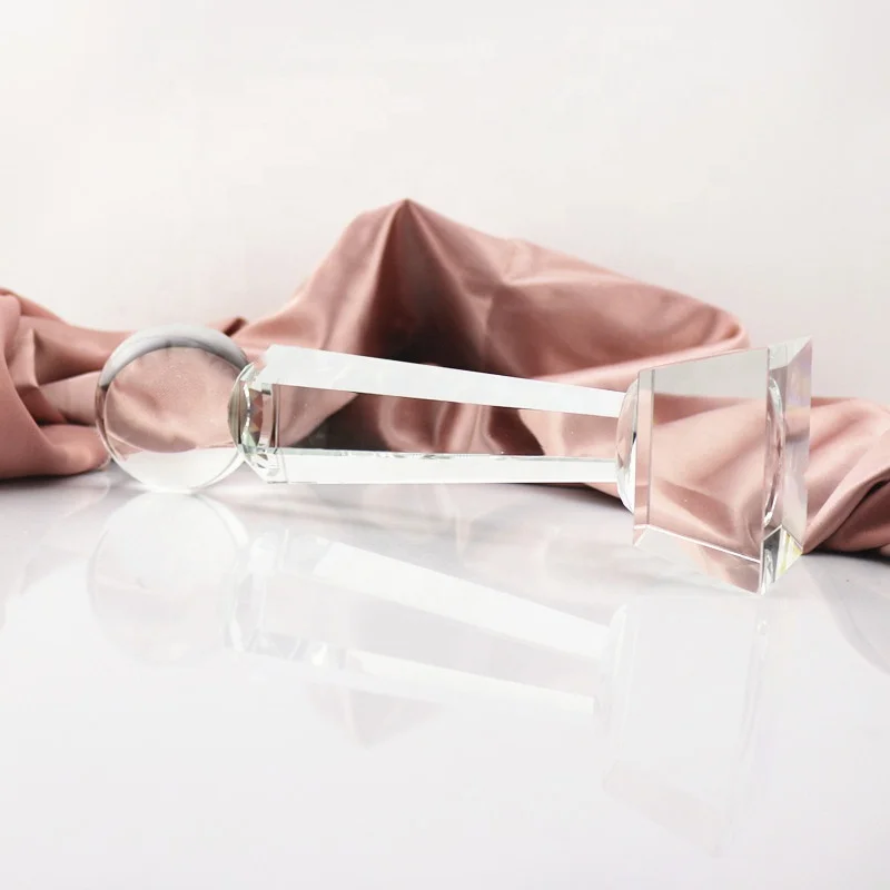 Custom Large Golden Silver Copper Colored Sports Awards Fantasy Football Soccer Trophy With Extravagant Crystal Ball On The Top