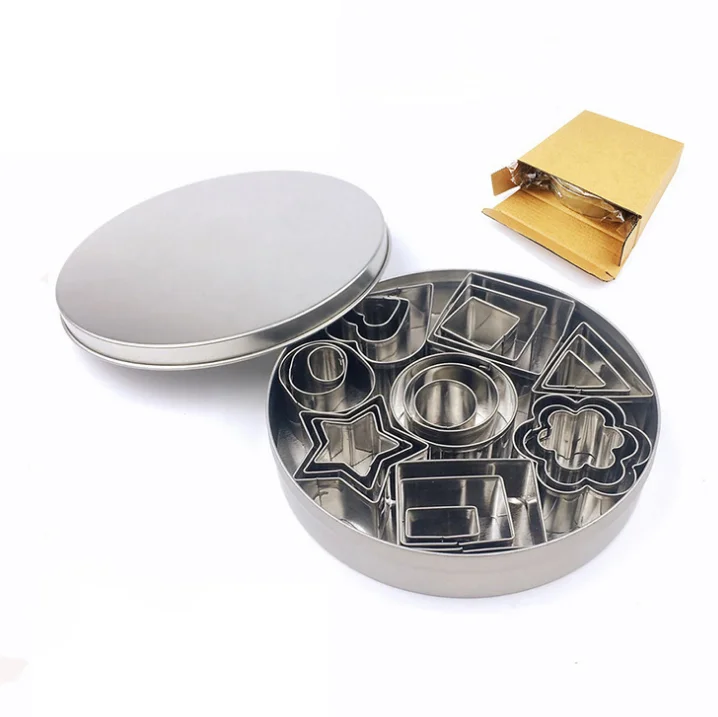 Hot Sale Baking Tool 24pcs Stainless Steel Halloween DIY Tools Heart Star Biscuits Mold Cookie Cutter Set