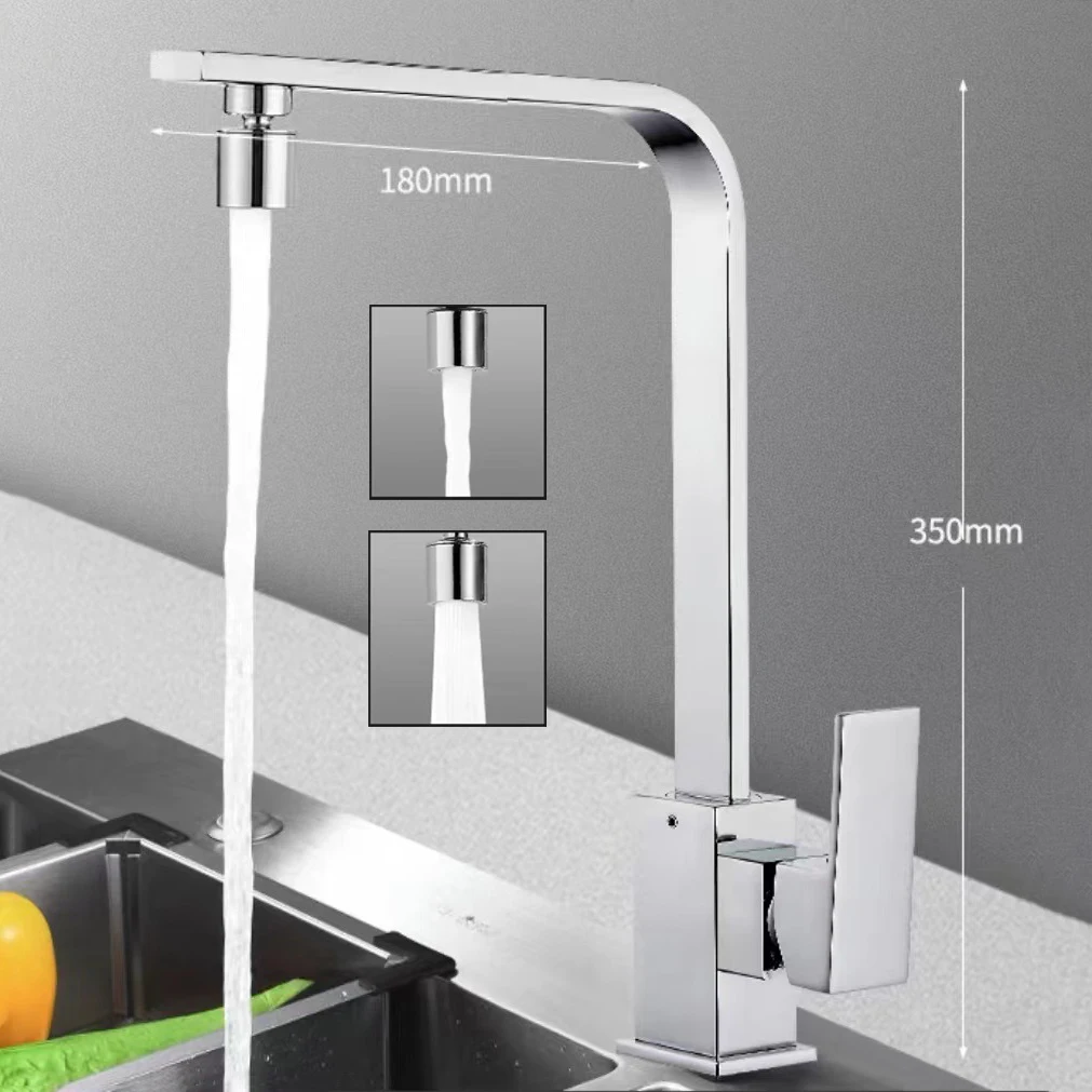 2024 Commercial Modern Deck Mounted 360 Rotation Hot Cold Water Sink Mixer Tap Kitchen Faucet