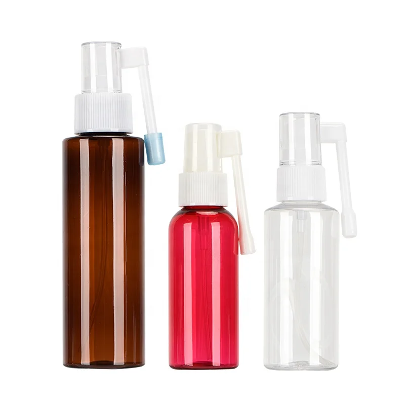 50ml high quality plastic medical spray bottle long spray nozzle oral mouth nasal sprayer bottle