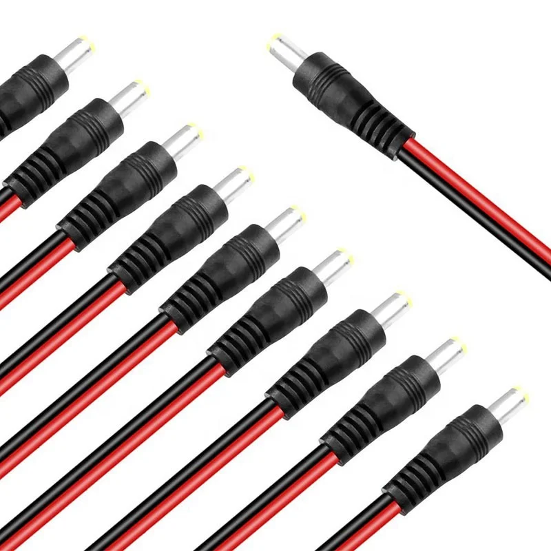 10pcs/Lot 2.1x5.5 mm Male Female Plug 12V Dc Power Pigtail Cable Jack For Cctv Camera Connector Tail Extension 12V DC Wire
