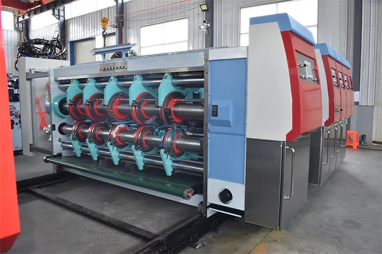 corrugated cardboard print machine automatic 4 color carton printing die cutter machine