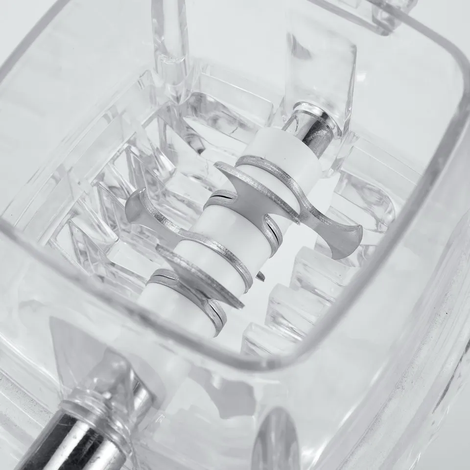 Classic Top Sell  Transparent Plastic Manual Ice Crusher & Shaved Ice Machine