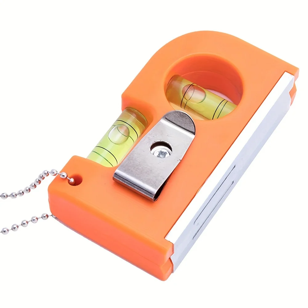 Two-In-One Mini Key Chain Level V Stripe Industrial Instrument Tool Horizontal Vertical Bubble Spirit Leveler  Horizontal ruler