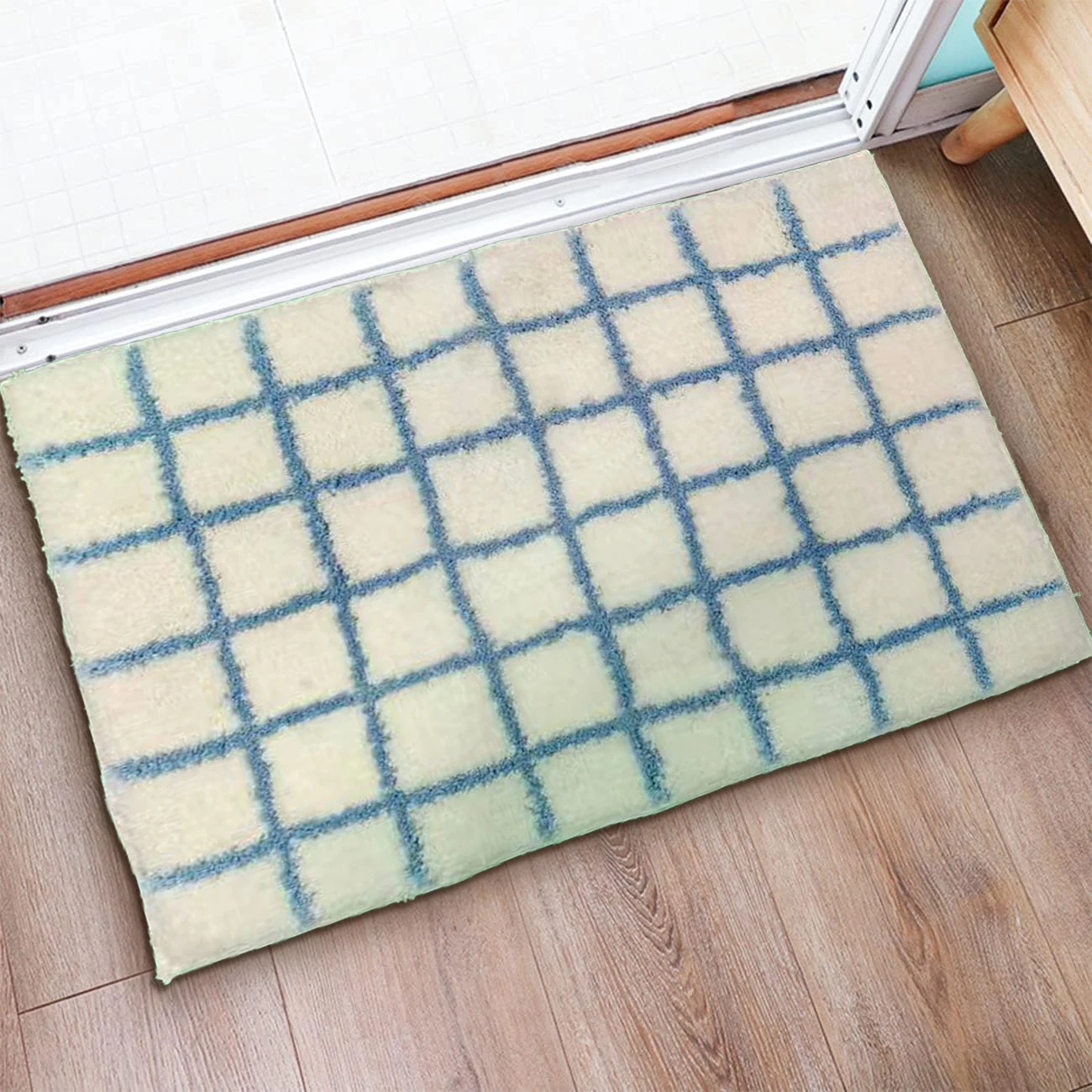 Simple plaid stripes variable colors jacquard carpet