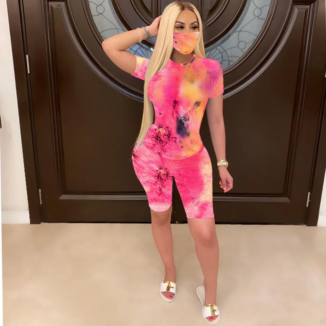 
Multi Color Printed Suit 2 Piece Pants Set Sportswear Tie Dye Plus Size Casual Woman Clothes 