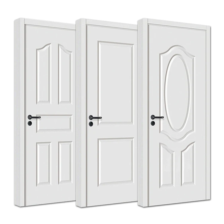 Luxury moulded laminate mdf wooden doors house hotel apartment interior room sound insulation white lacquer mould hdf wood door