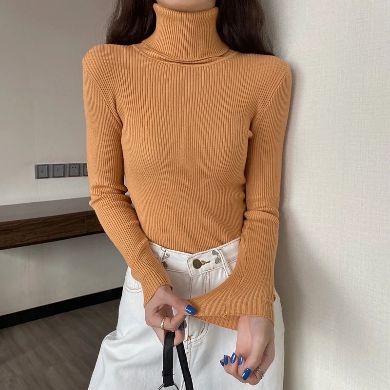 
2020 autumn and winter new slim high-neck long-sleeved sweater turtle neck sweater women turtle neck sweater 