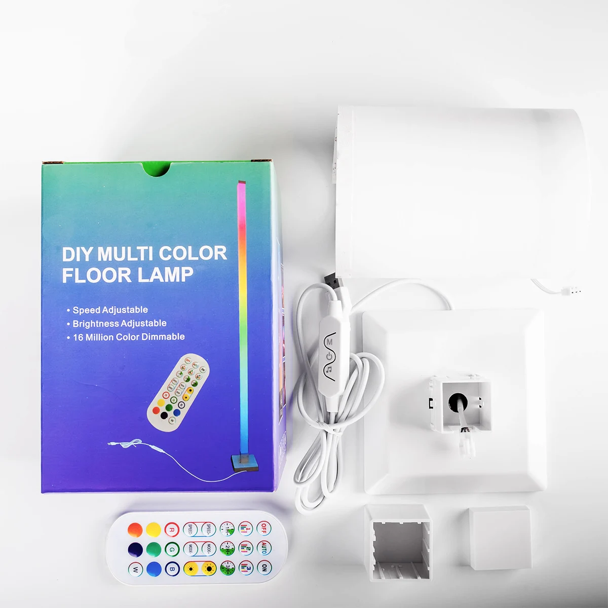 Современный умный светодиодный напольный светильник RGB + IC 16 миллионов цветов для спальни гостиной студии