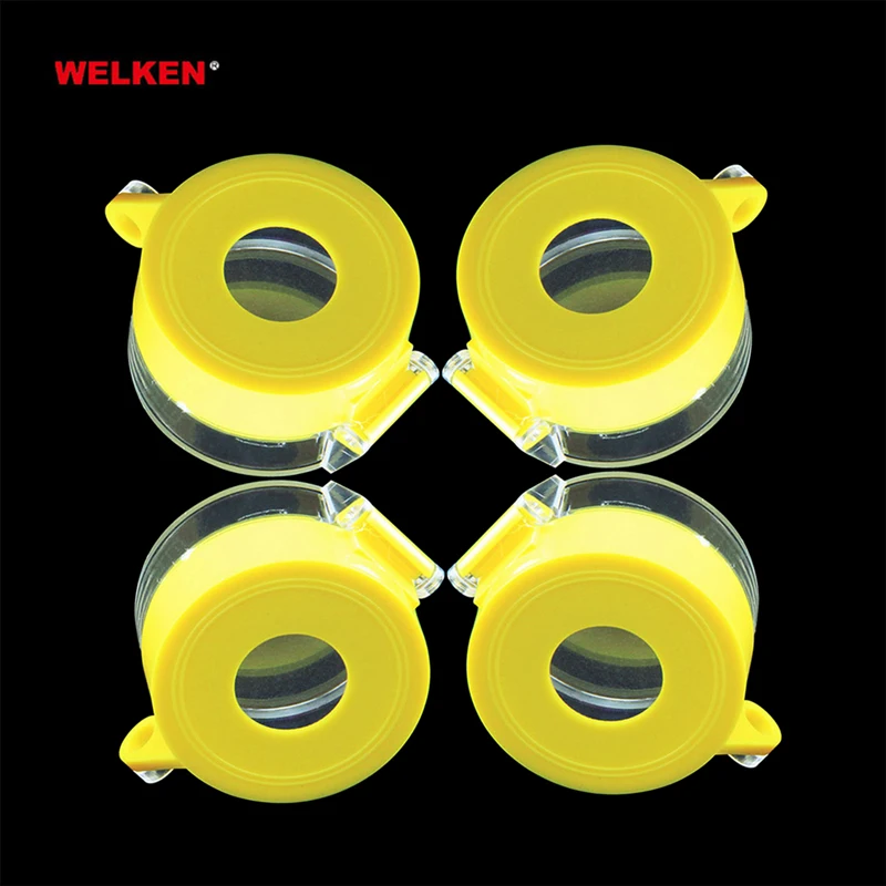 Electric Lock small yellow Acrylic plastic insulation Emergency Stop Button Lockout for hole dia 22mm