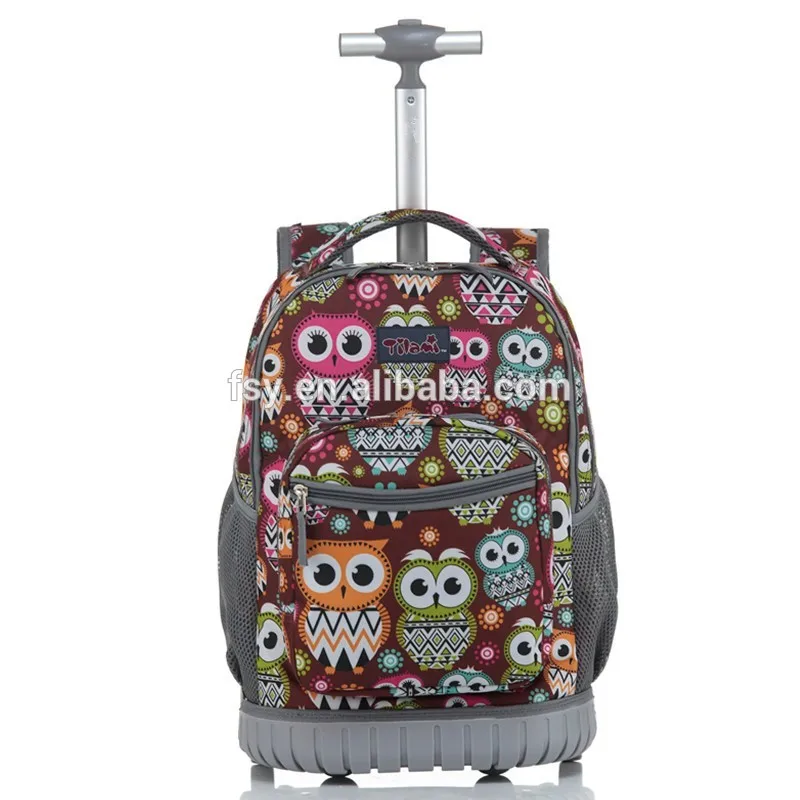 student school bag Kids waterproof wheeled school trolley backpack with wheels