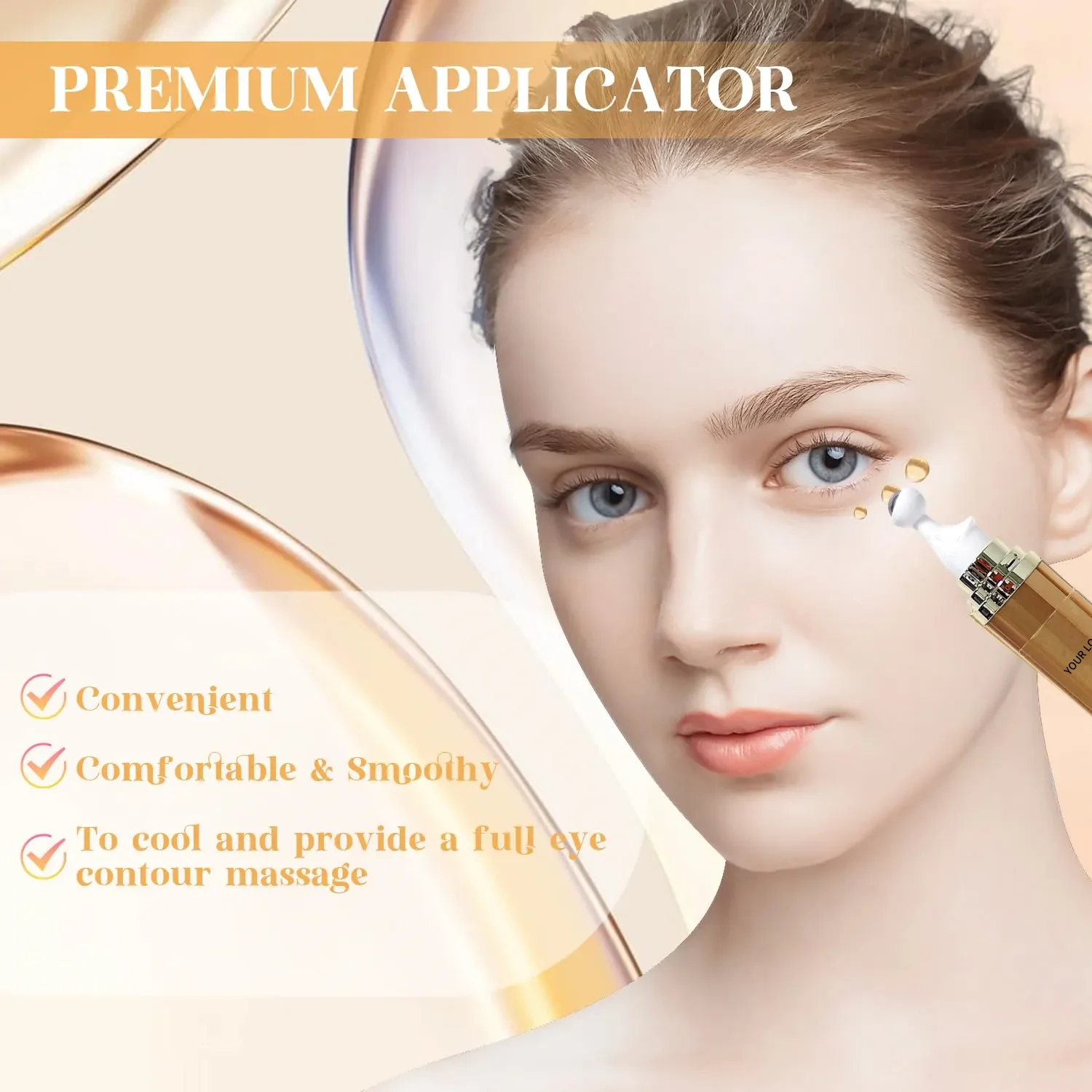 skincare 360 Roller with Massage Ball Caffeine and Yeast Under Eye Roller for Dark Circles Puffiness Bags Retinol Eye Serum