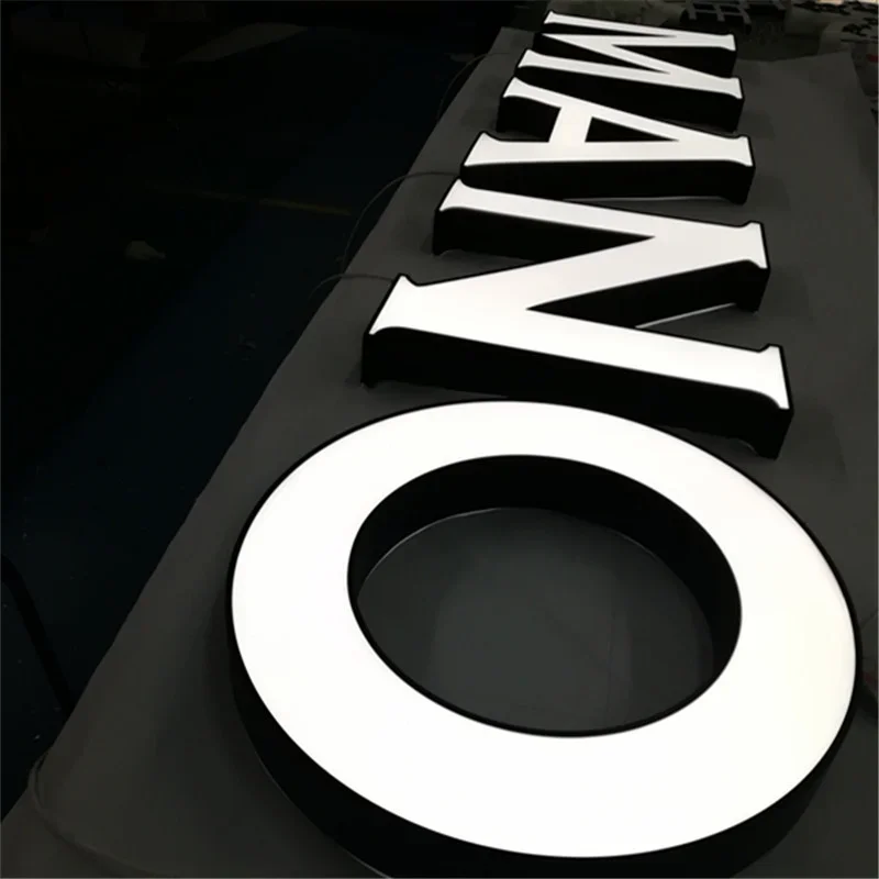 Night Light Projector Lighting Letter Black White Front Lit Led Channel Letters Lighted Sign With Good Service