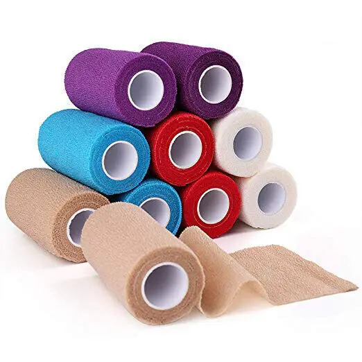 Factory wholesale Approved Latex Free Medical Rainbow Colors Self Adherent Cohesive Sensi Wrap Bandage Medical Vet