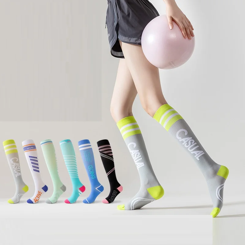 Summer Nylon Running Muscle Compression Pressure Calf Socks Cycling Medical Stocking 20-30 mmhg for Running