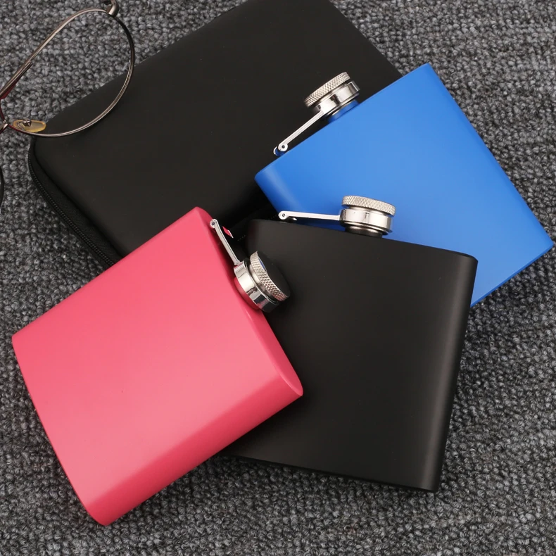 
factory direct sale 7oz custom color black pink white rose gold liquor flask hip flask 