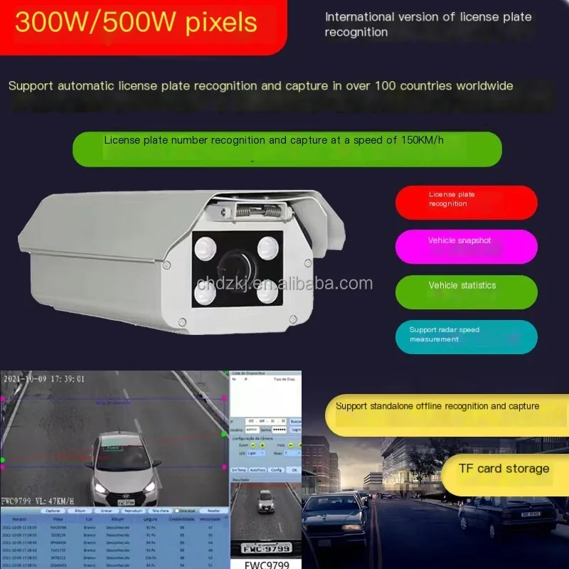 4G SIM-карта ANPR LPR радар высокоскоростной 150 км/час слежения за дорожным движением камера обнаружения превышения скорости на шоссе