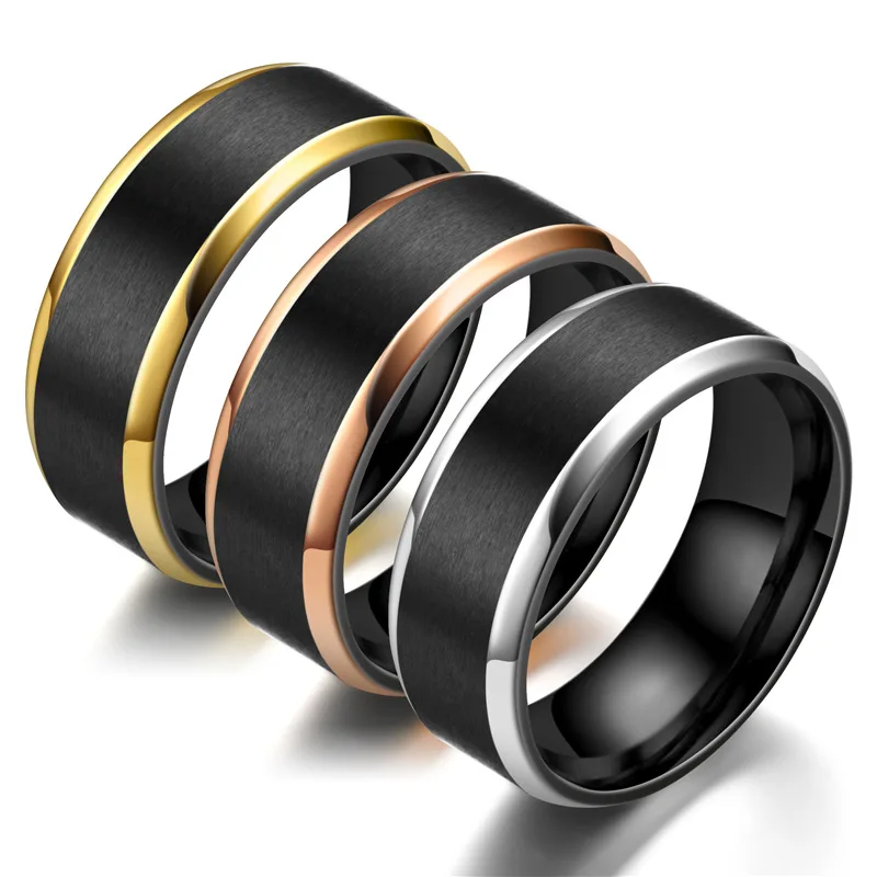 
Wholesale 2021 Fashion Black Tungsten Titanium Steel Ring Simple Luxury Light Finger Ring For Man 
