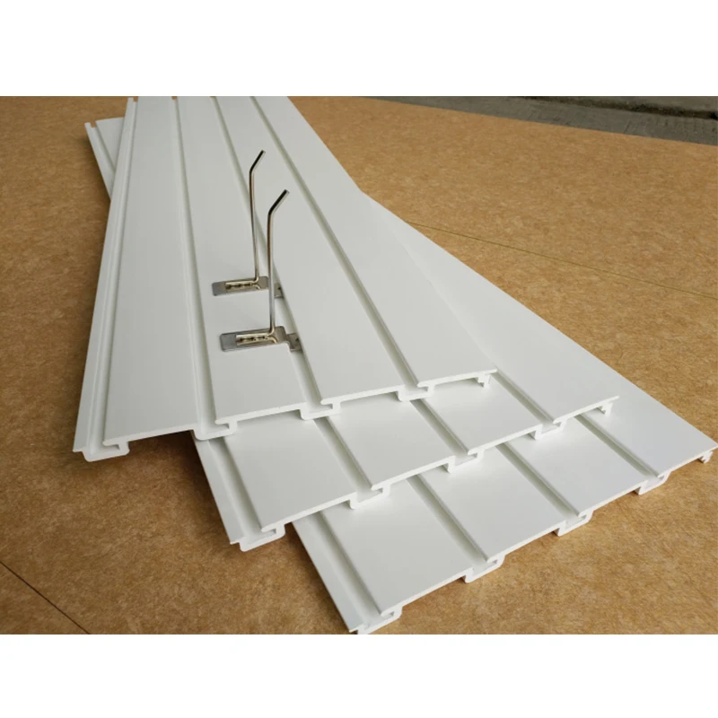 Heavy duty slatwall pvc panel for shop display