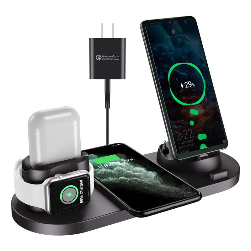 Qi/CE/FCC/ROHS RCD Certified 15W ilepo iw10 Fast Charging Custom Holder Stand Portable One 4 Phone 3 in 1 Wireless Charger