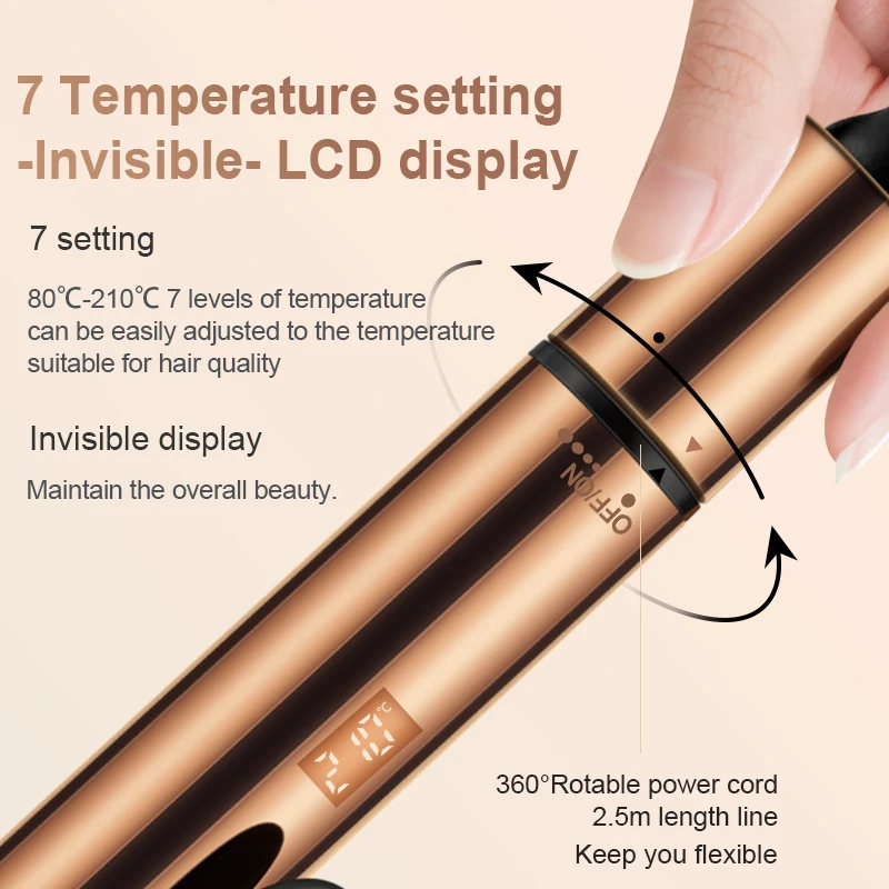 Customize Private Label Professional Hair Curler Electric Curling Irons Wand With Safe insulated tip