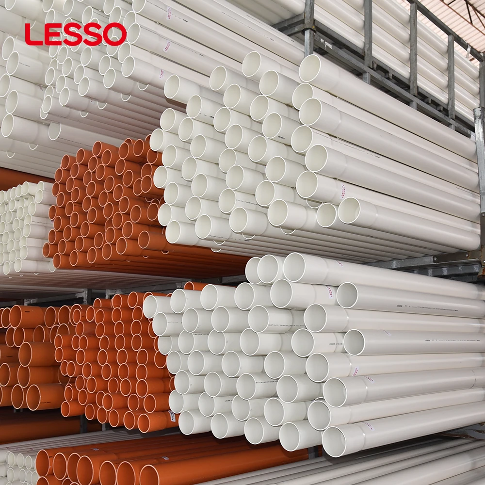 LESSO light weight good corrosion resistance blue white black color plastic pe electrical conduit pipe pe solid-wall duct