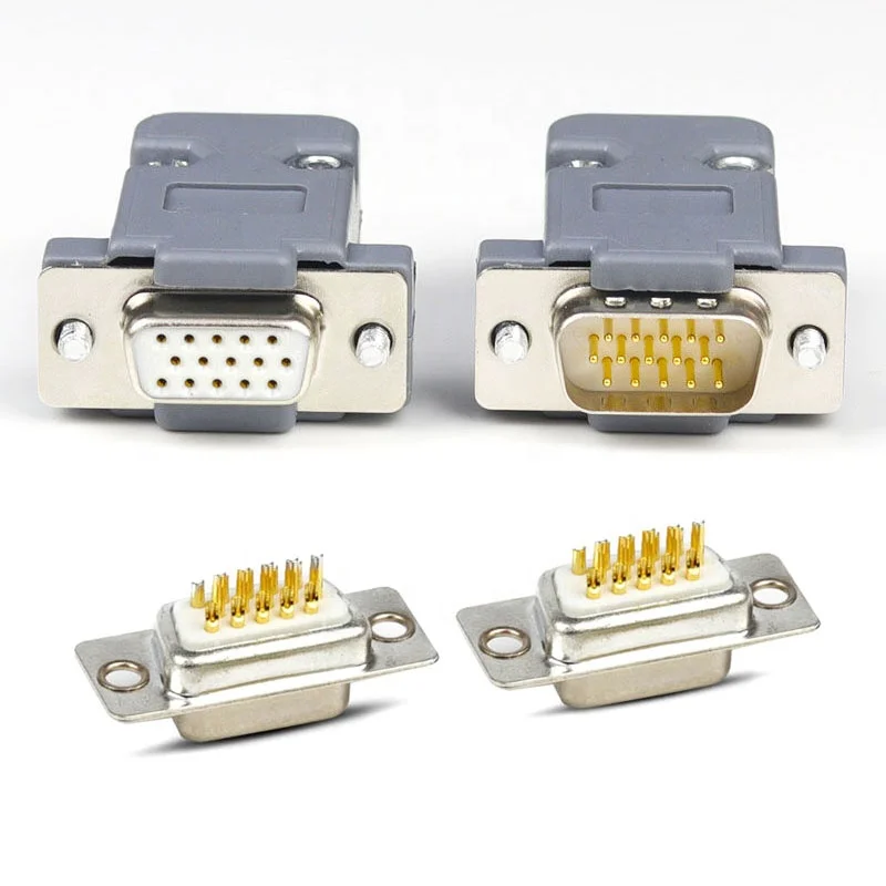 Высокое качество grayvga гнездо адаптера Позолоченные HDB15 Мужской Женский 3 ряда 15 булавки DB15 припоя Разъем