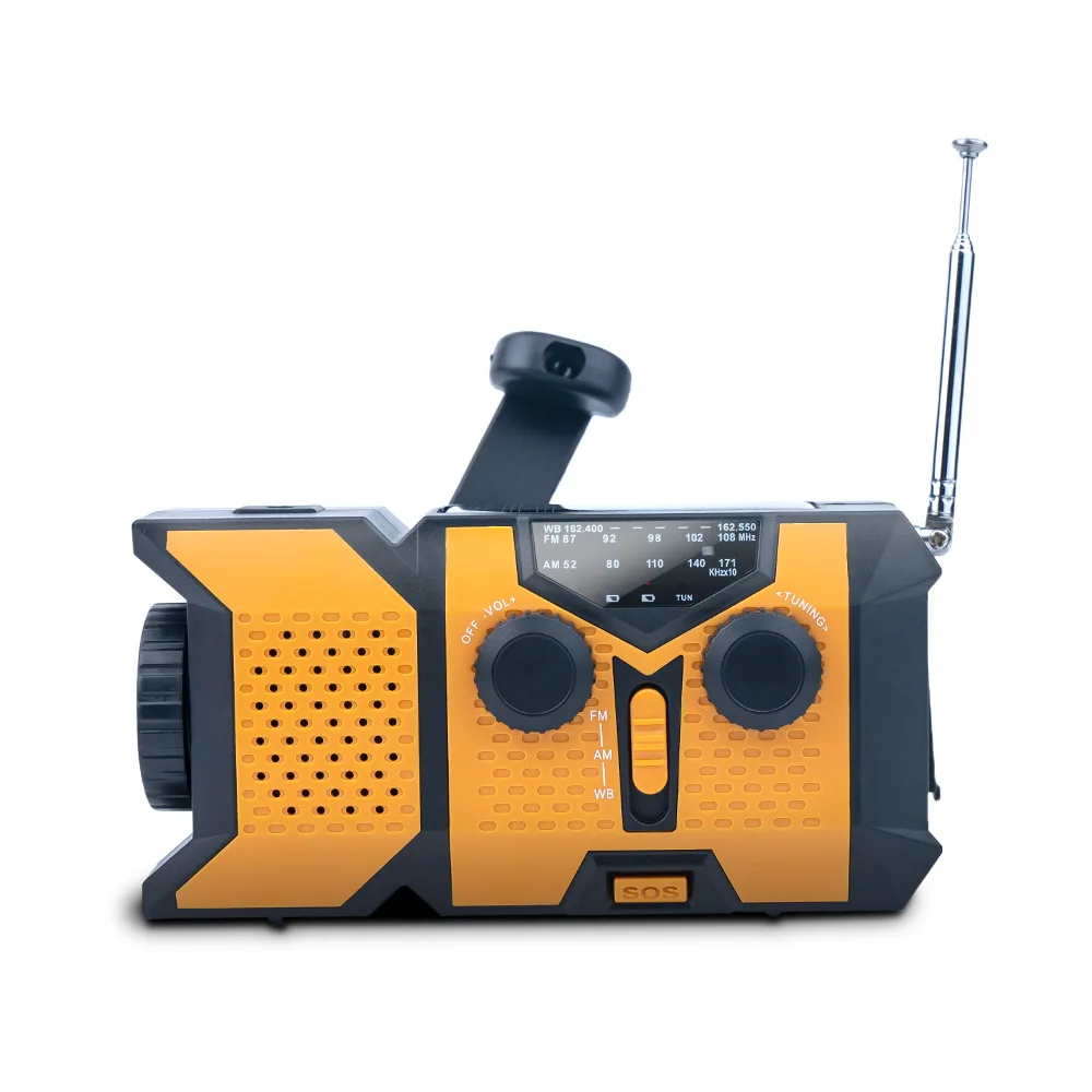 New Portable Solar Radio with Hand Crank Dynamo USB and Light FM/AM/NOAA Band Stereo Weather Radio