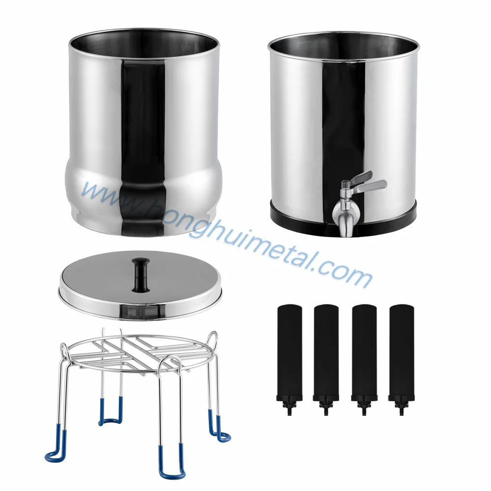 HONG HUI NSF 42& 372 LT-1.5A Camping Stainless Steel Water Purification Gravity Fed Water Filter System