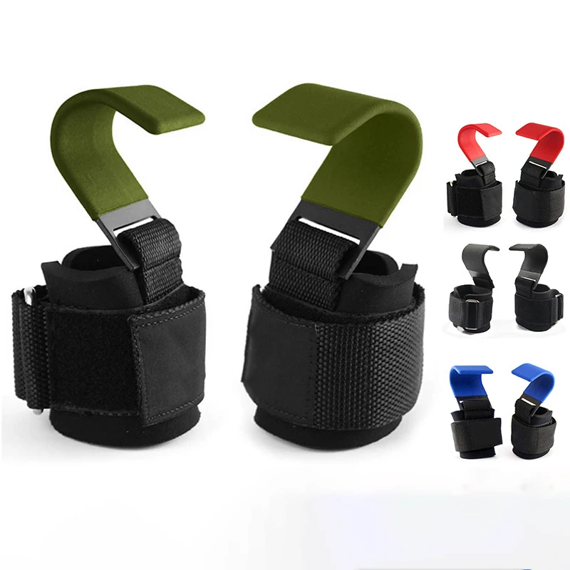 Pull-Up Strength Training Hard Pull Assist Grip Hook Fitness Power Lifting Steel Neoprene Wrist Guard Support Hook