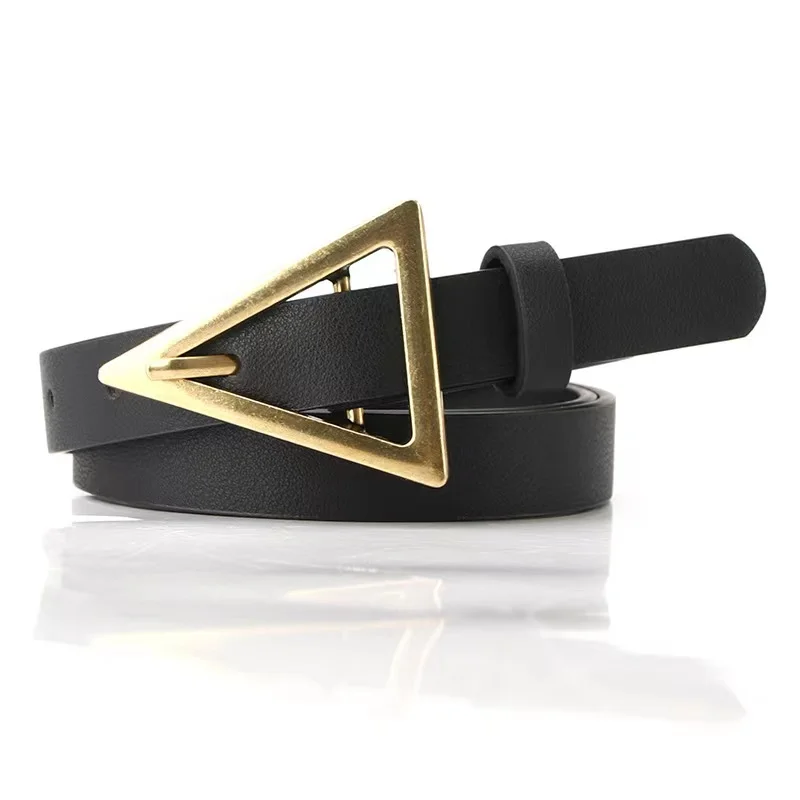 Ladies fashion belt Korean version all-match dress Dongdamen explosion style alloy triangle buckle belt