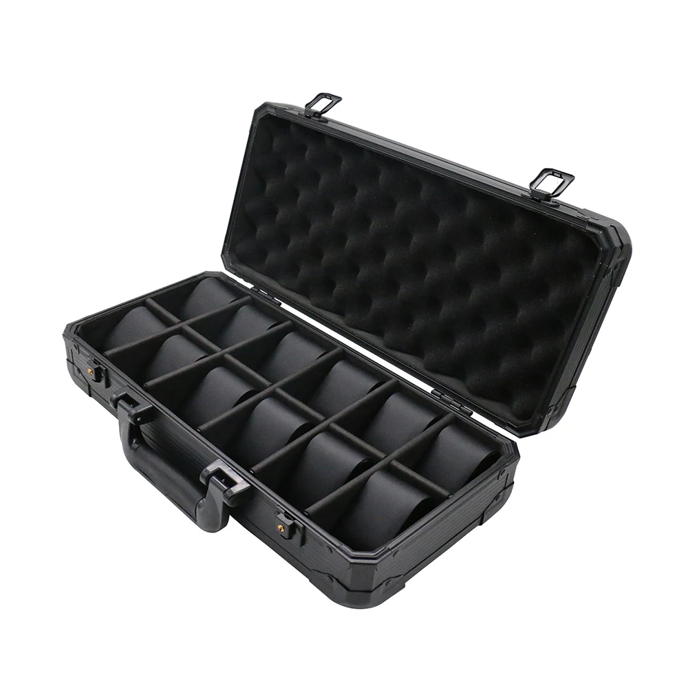 Exquisite China watch box supplier for ladies/men travel 12 slots watch display aluminum case