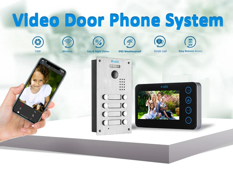 
video door bell intercom for villa 2 wire video intercom system waterproof video doorphone 