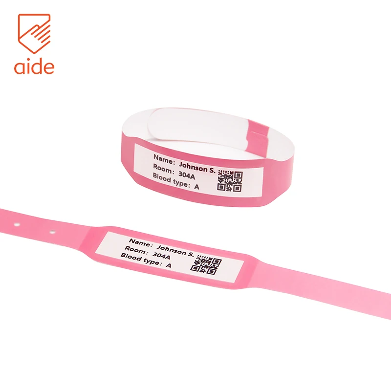 Custom Party Paper Wristbands Synthetic Paper Bracelet Hospital Patient id Wristbands Promotional Wrist Band