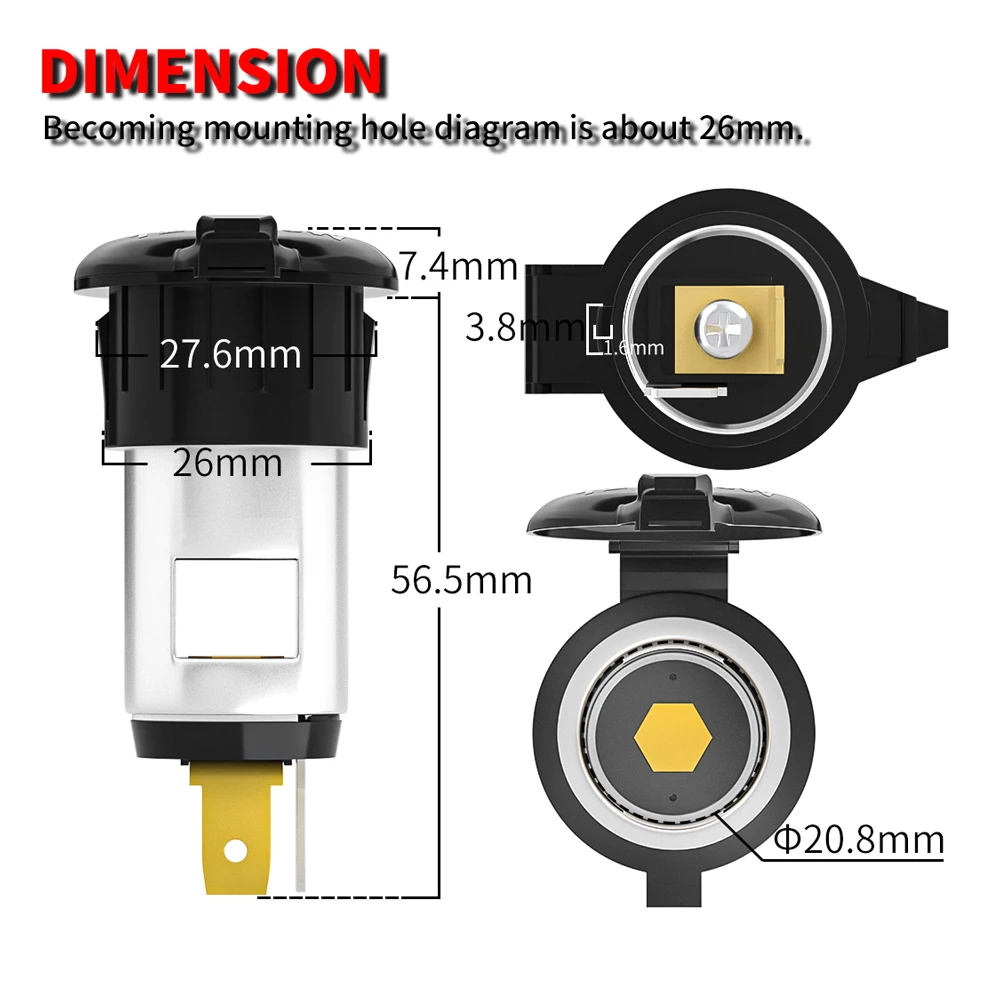 Factory price 12V / 120W Metal USB Car Cigarette Socket USB Car Charger Adapter