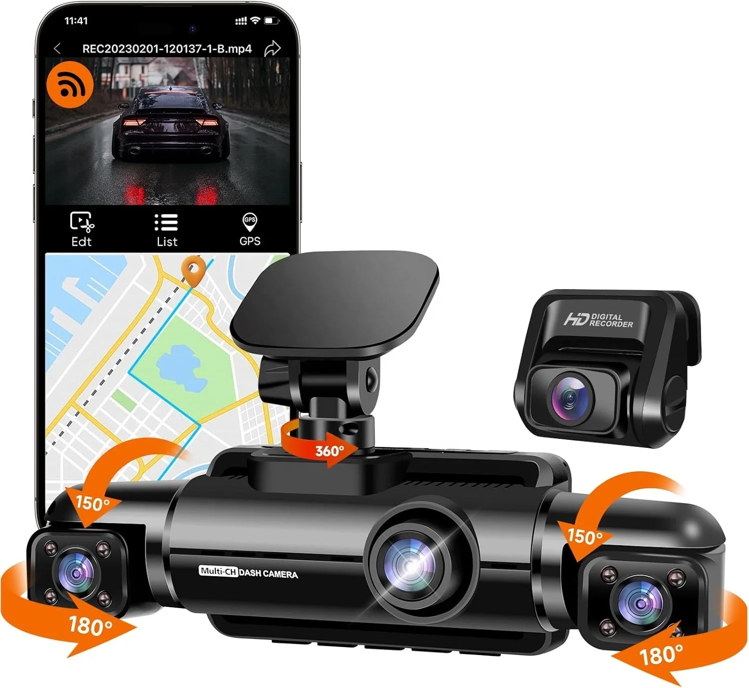 full hd 1080P car auto dvr camera video recorder wifi gps Vehicle camera for 4 channel wireless car dash cam